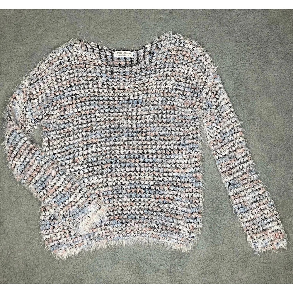 Y2K‎ Women's Fuzzy Sweater L 14 Textured Colorful Soft Cozycore Fairy Retro